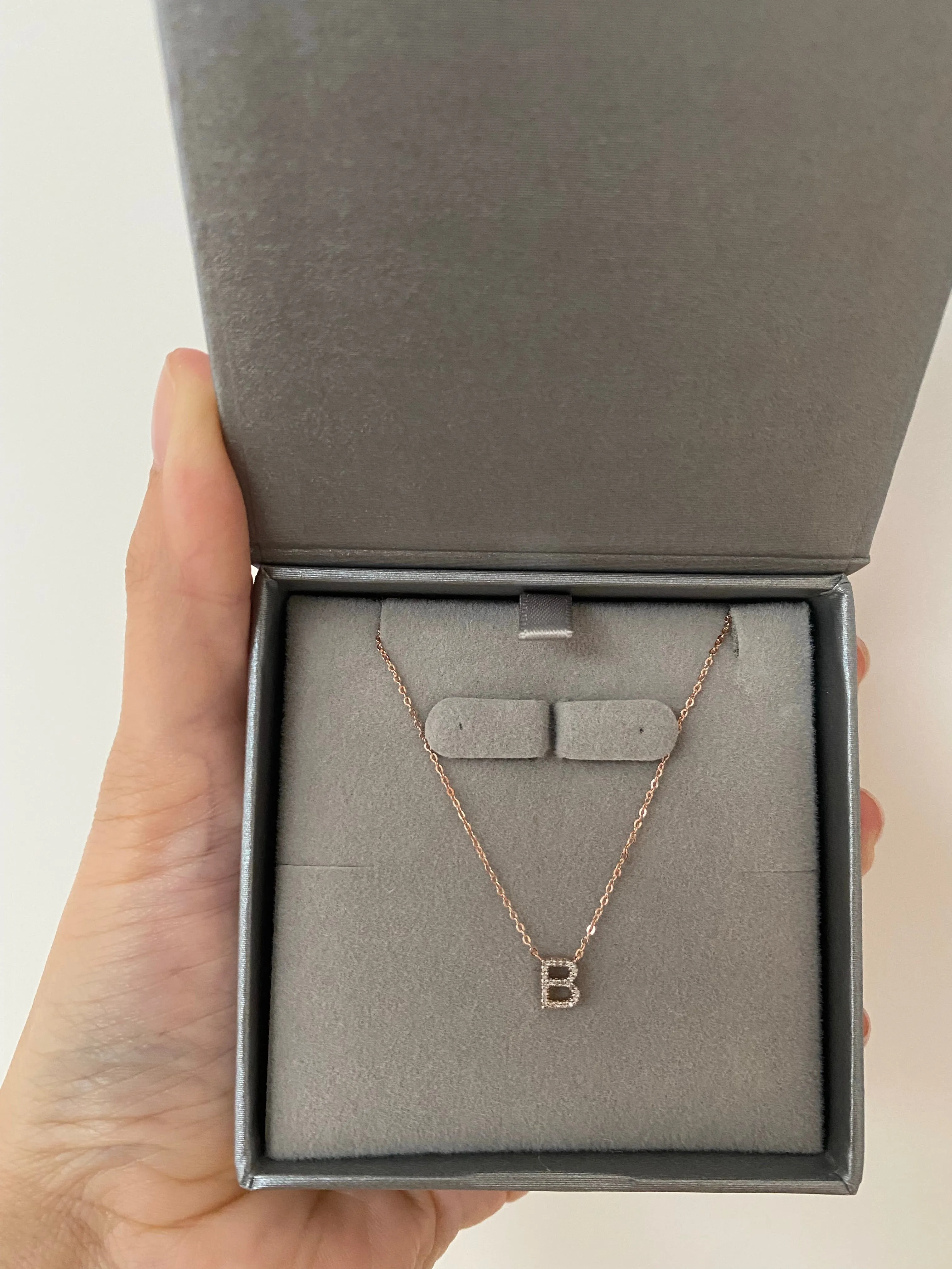 10K Gold Diamond Initial Necklace