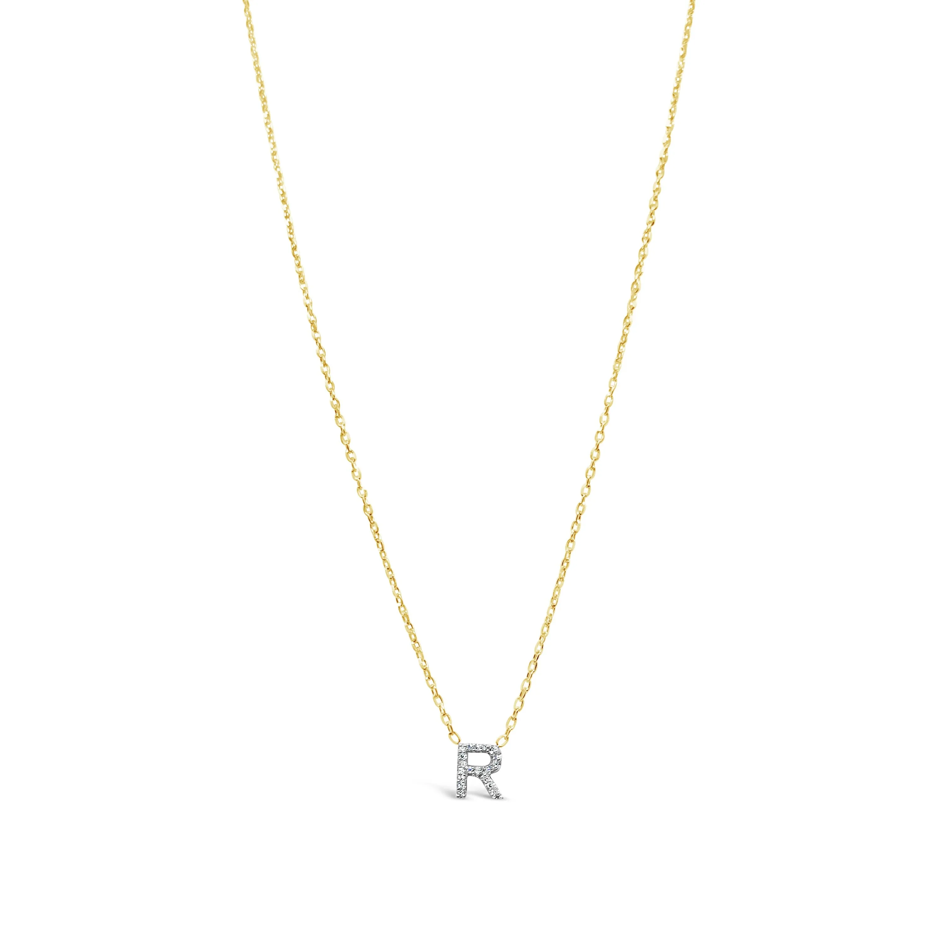 10K Gold Diamond Initial Necklace