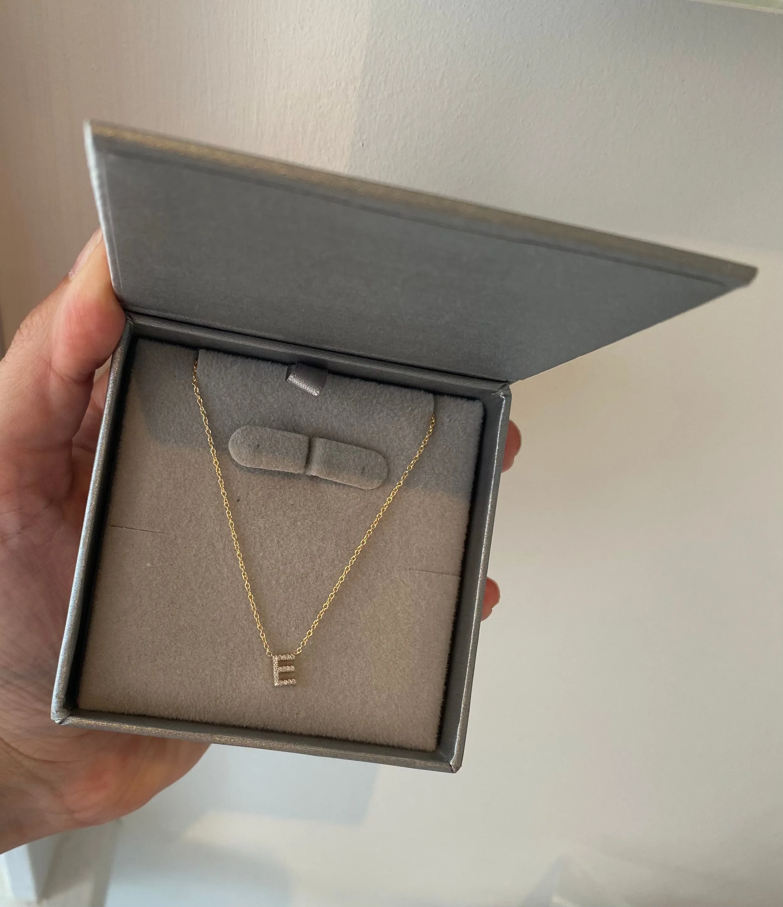 10K Gold Diamond Initial Necklace