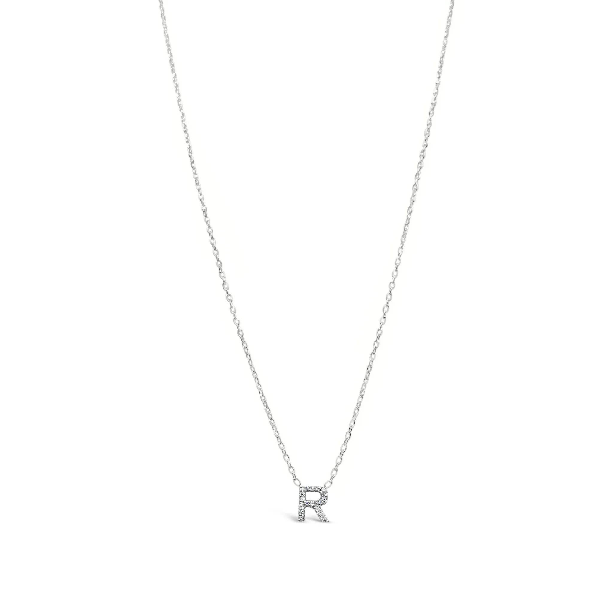 10K Gold Diamond Initial Necklace