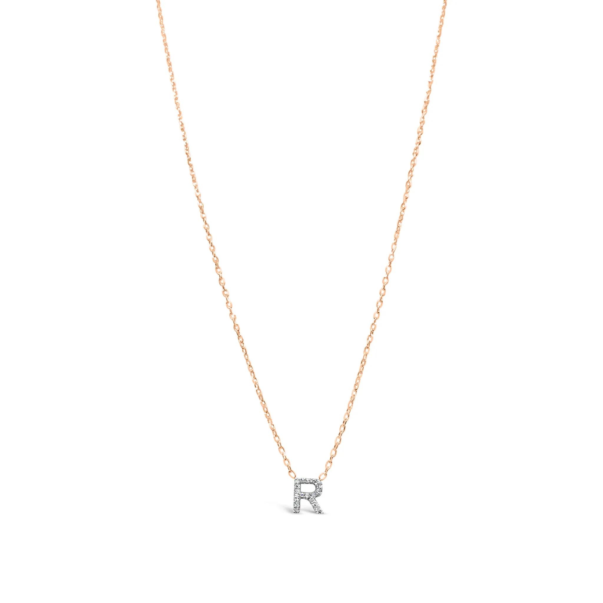 10K Gold Diamond Initial Necklace