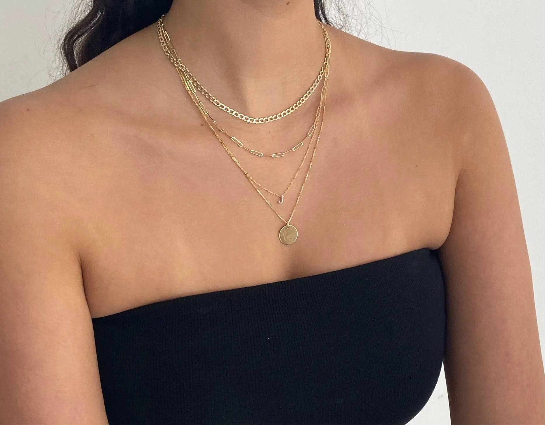 10K Gold Diamond Initial Necklace
