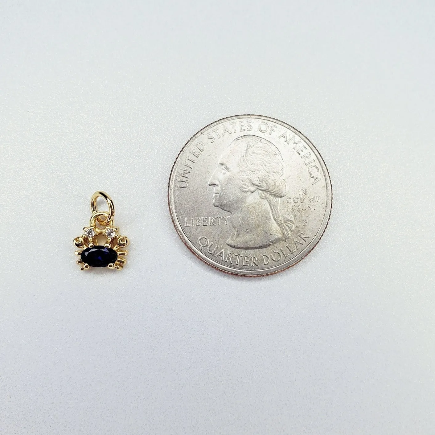14K Gold Filled Dainty Ocean Animal Cubic Zirconia Charm