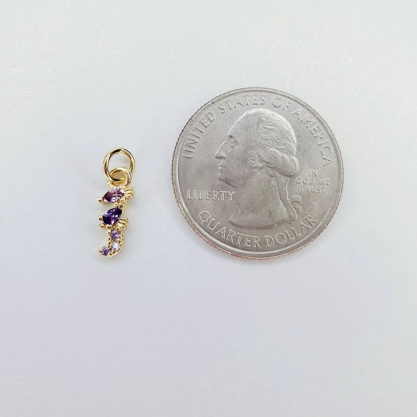 14K Gold Filled Dainty Ocean Animal Cubic Zirconia Charm