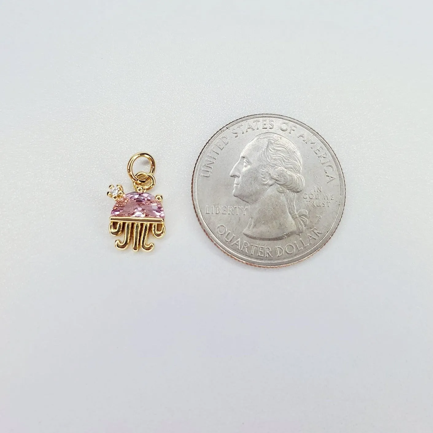 14K Gold Filled Dainty Ocean Animal Cubic Zirconia Charm