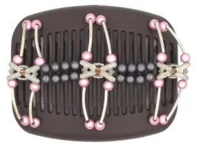African Butterfly Hair Comb - Flowers Brown 61