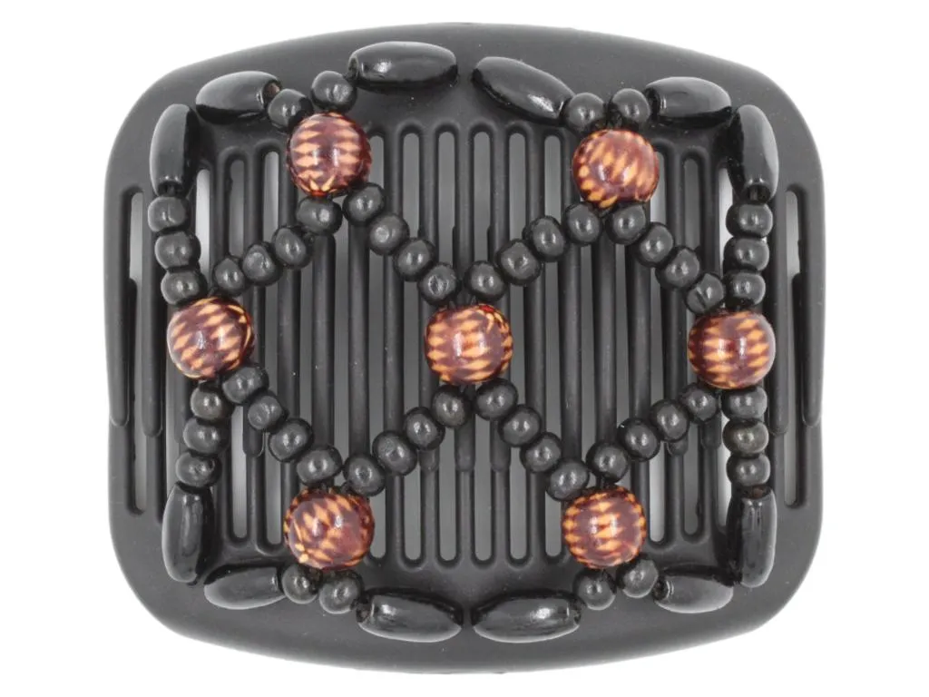 African Butterfly Hair Comb - Ndebele Black 115