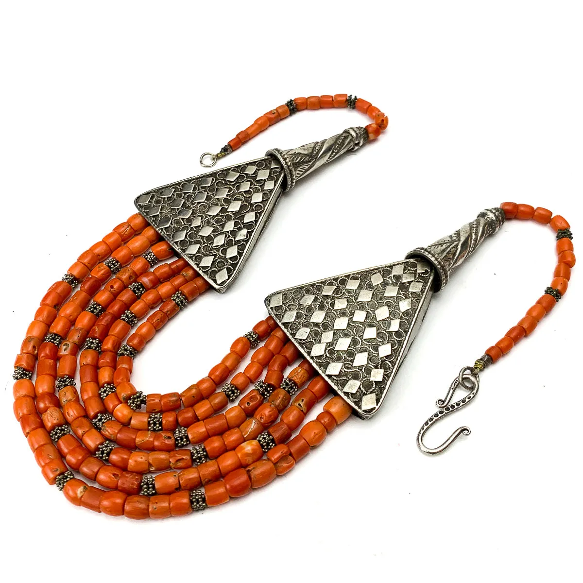 Antique Coral and Silver Necklace