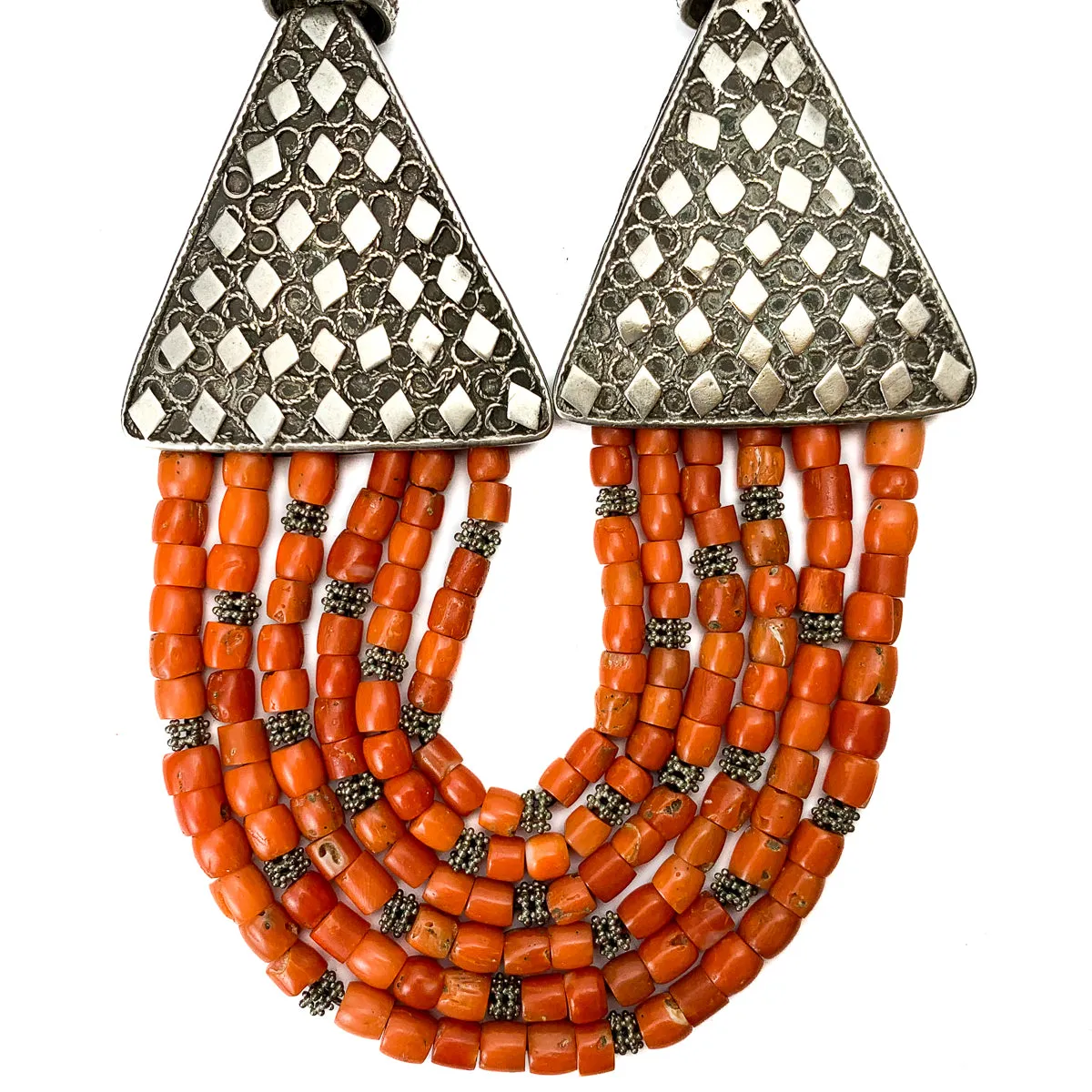 Antique Coral and Silver Necklace