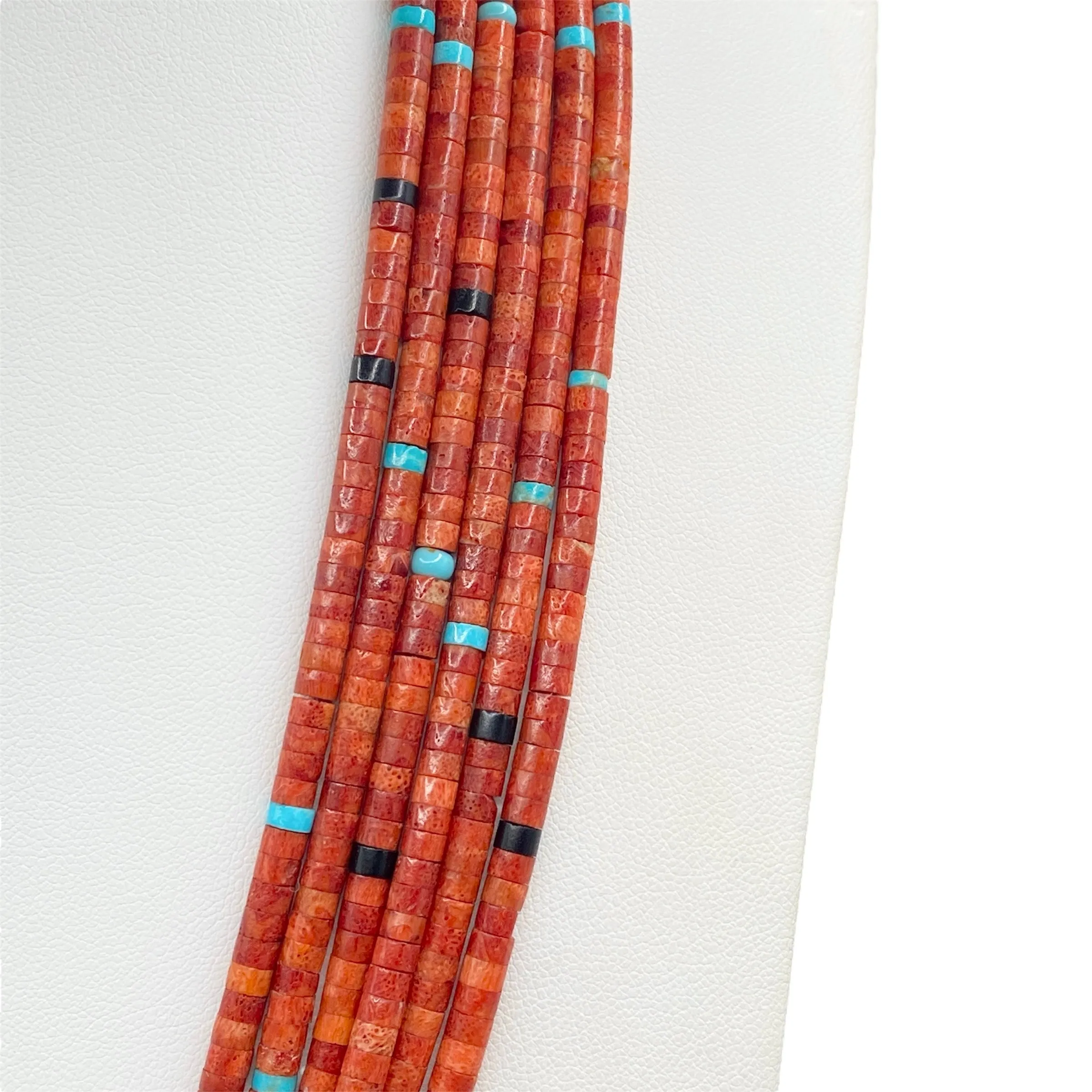 Apple Coral Heishi Santo Domingo Necklace
