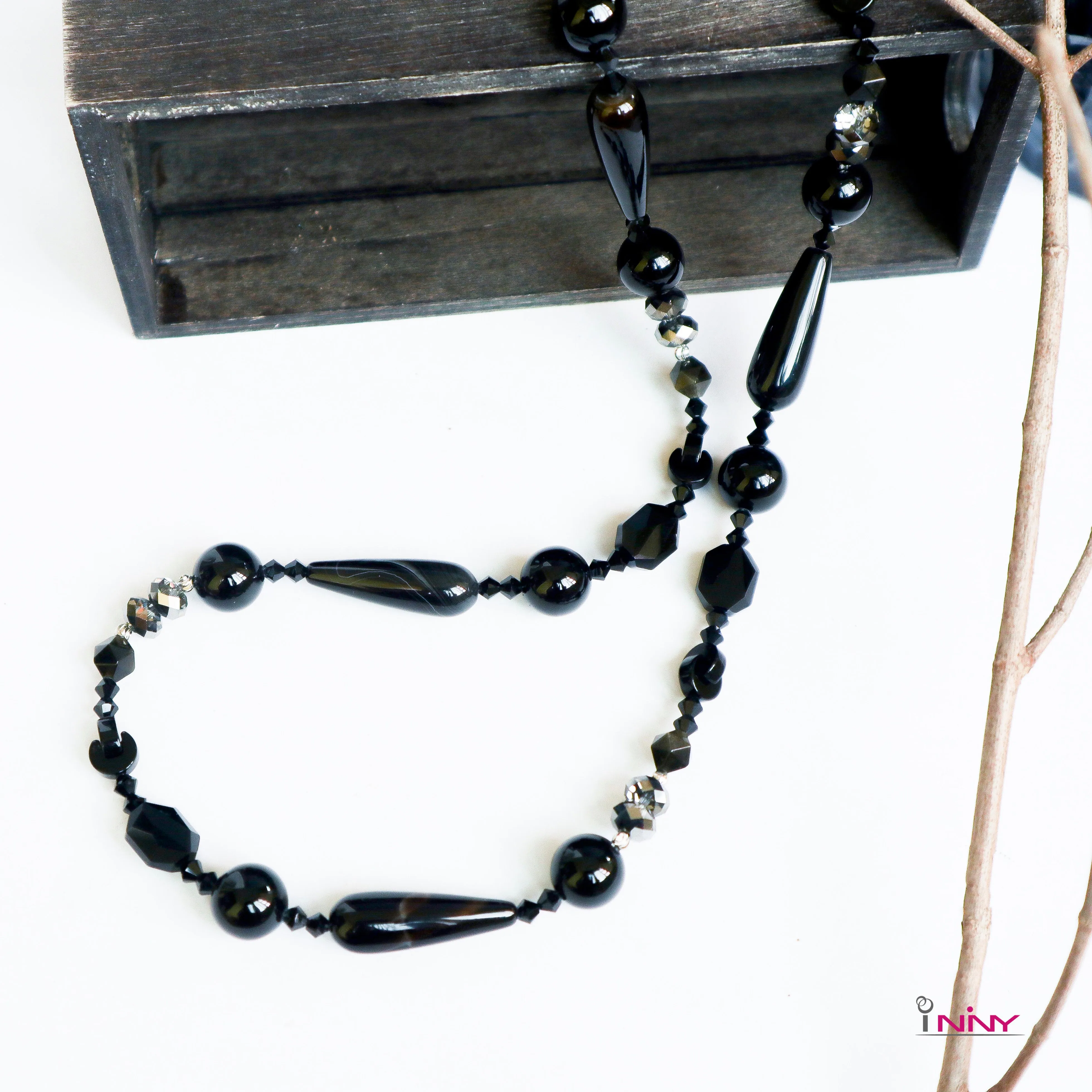 Black Onyx long necklace