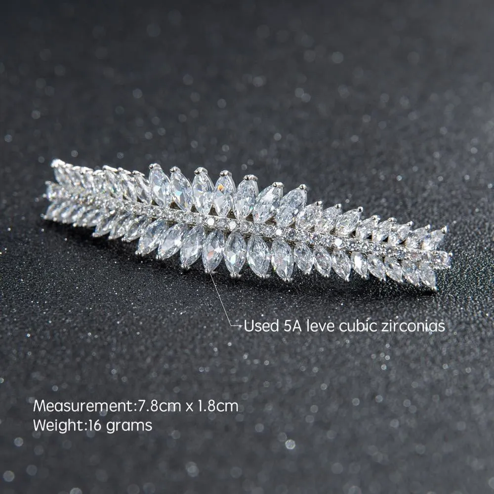 Bridal Water Drop Hair Comb Hair Clip Luxury Zircon Barrette Head Piece Wedding  SS001