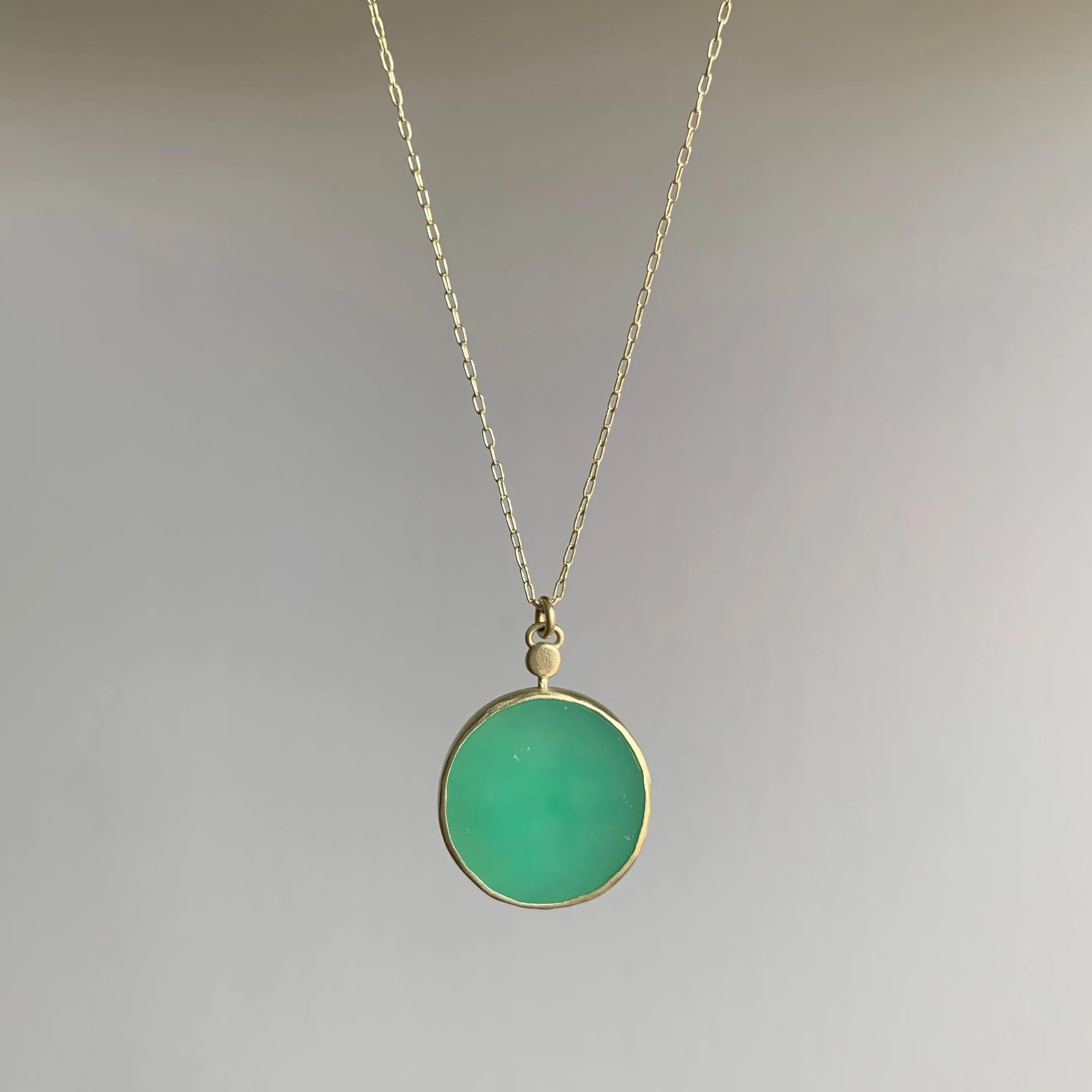 Chrysoprase & Diamond Wanderer Necklace