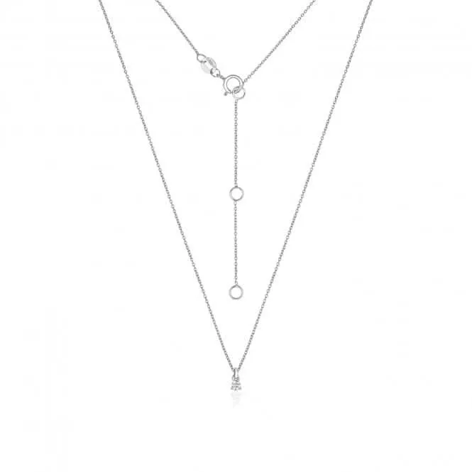 Diamond Jewellery 18CT White Gold Diamond 3 Claw Necklace NDQ145W