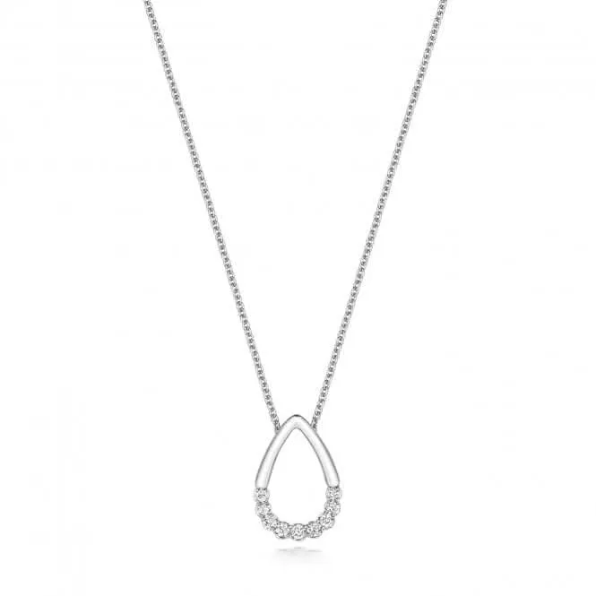 Diamond Jewellery 18ct White Gold Pear-Shaped Diamond Necklace NDQ130W