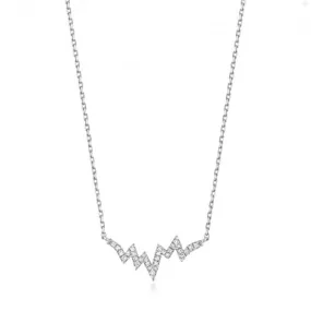 Diamond Jewellery 9ct White Gold Diamond Heartbeat Necklace ND129W