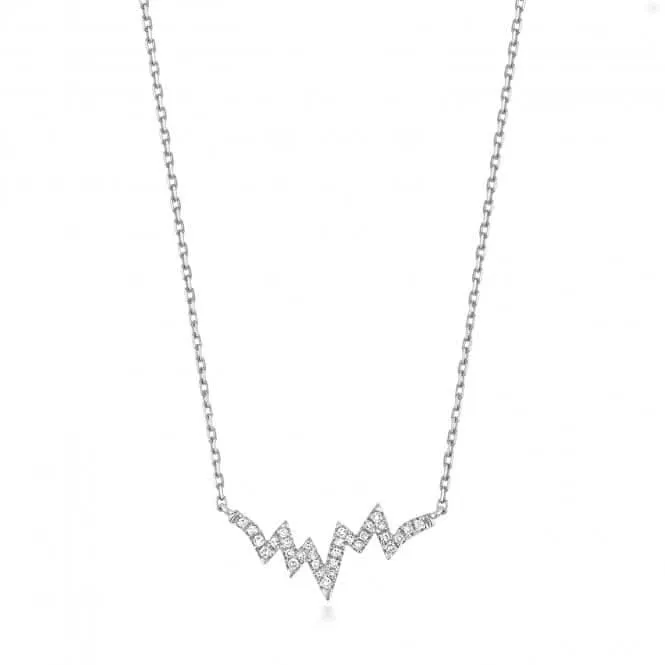 Diamond Jewellery 9ct White Gold Diamond Heartbeat Necklace ND129W