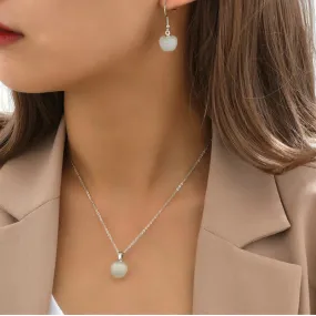 Elegant Opal Sets Women Statement Earring Wedding Fashion Necklace
