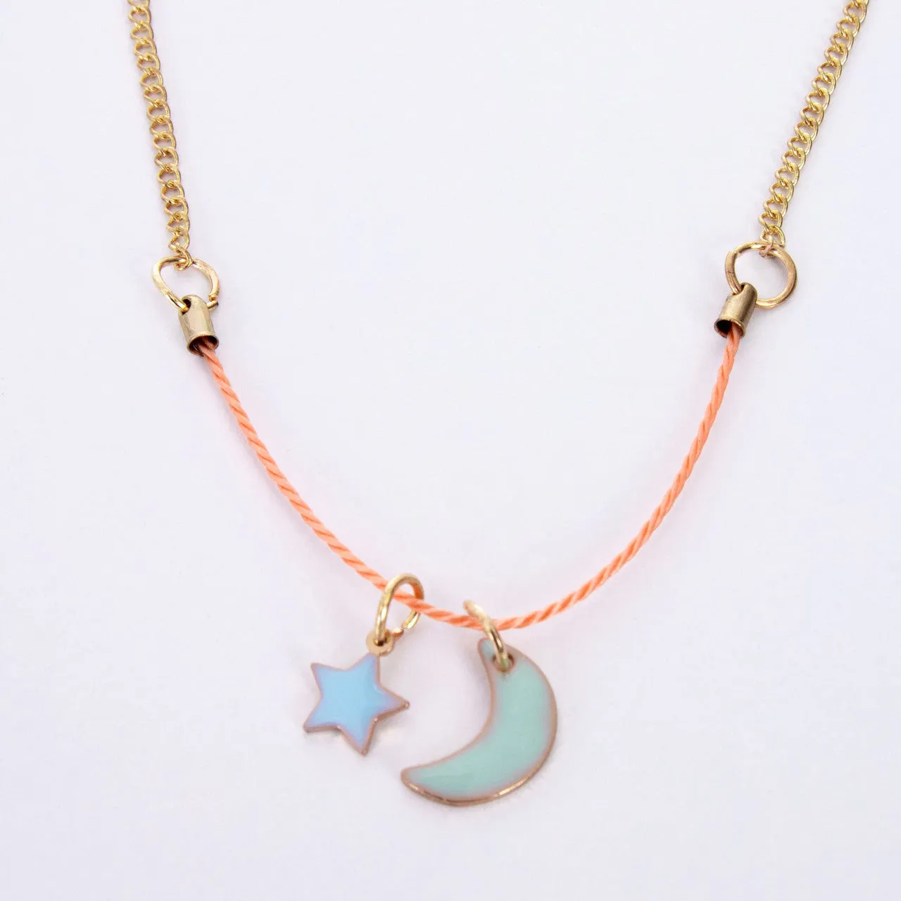 Enamel Moon & Sun Necklace