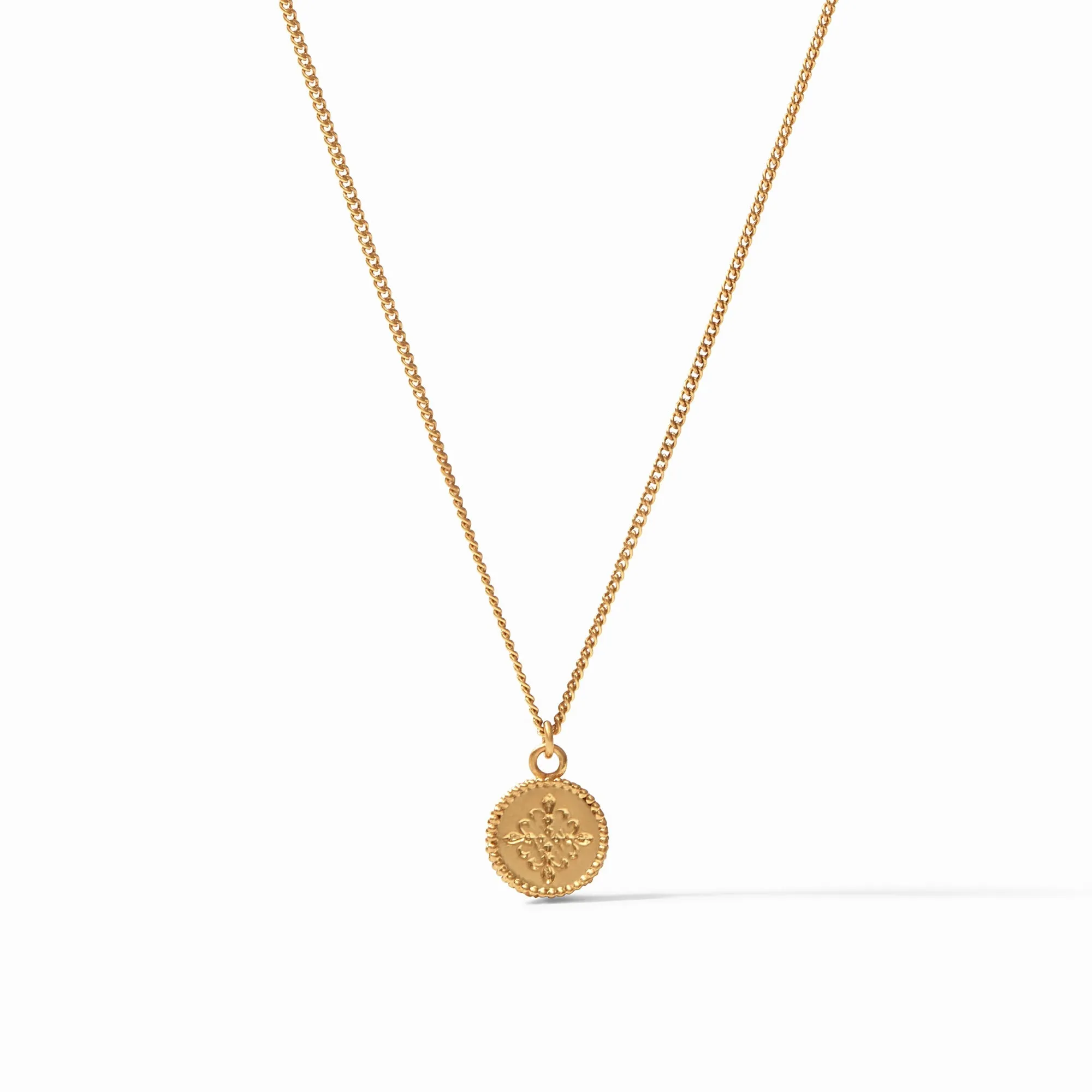 Fleur-de-Lis Solitaire Necklace - Peony Pink