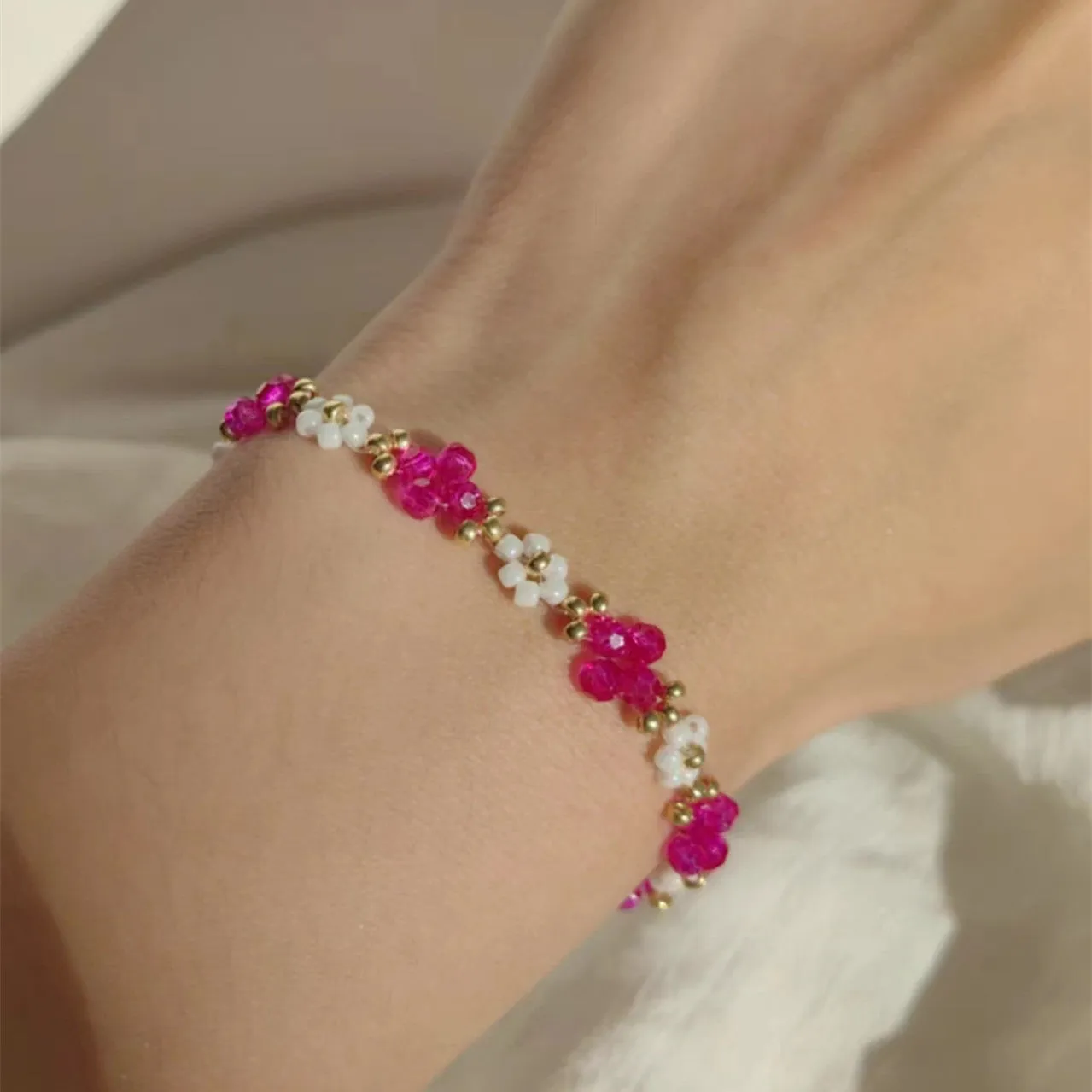 Fuchsia Crystal Bracelet