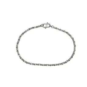 Glitter-Cut Leaf Link Bracelet (Platinum)
