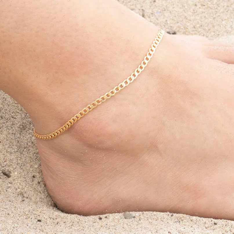 Gold Filled Curb Link Anklet