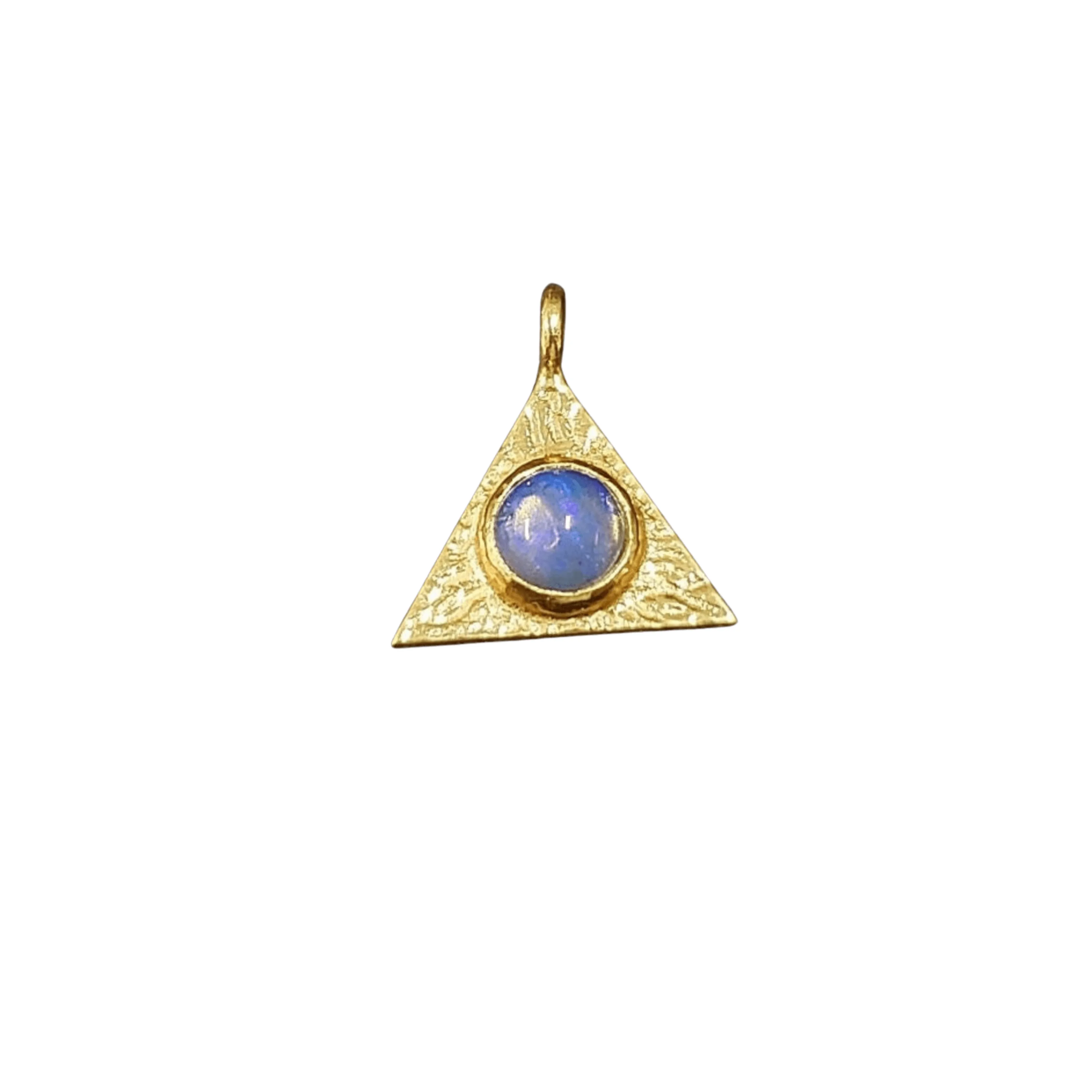 Gold Vermeil Ethiopian Opal Triangle Charm Pendant