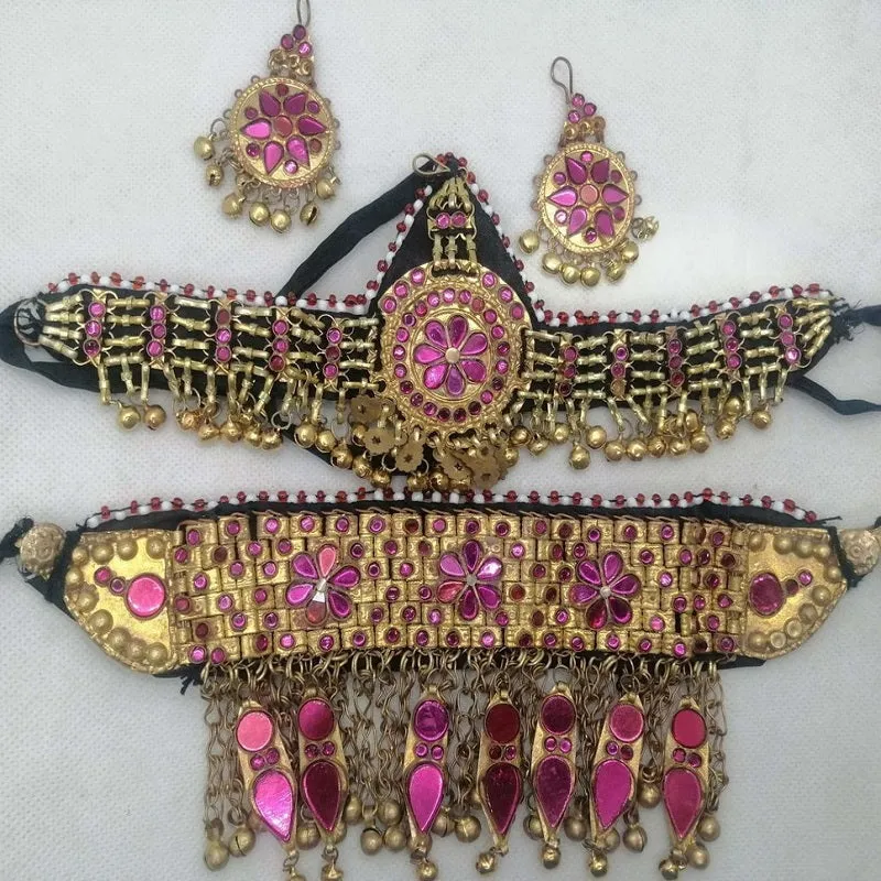 Golden Tone Handmade Tribal Women Jewelry Set