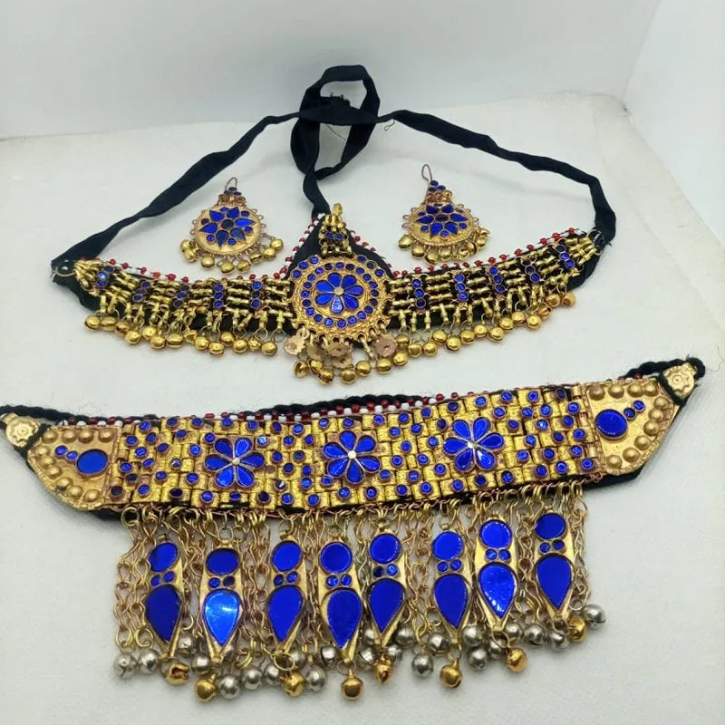 Golden Tone Handmade Tribal Women Jewelry Set
