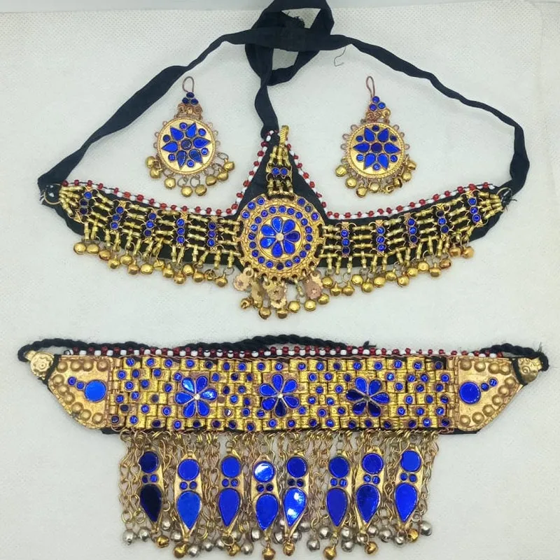 Golden Tone Handmade Tribal Women Jewelry Set