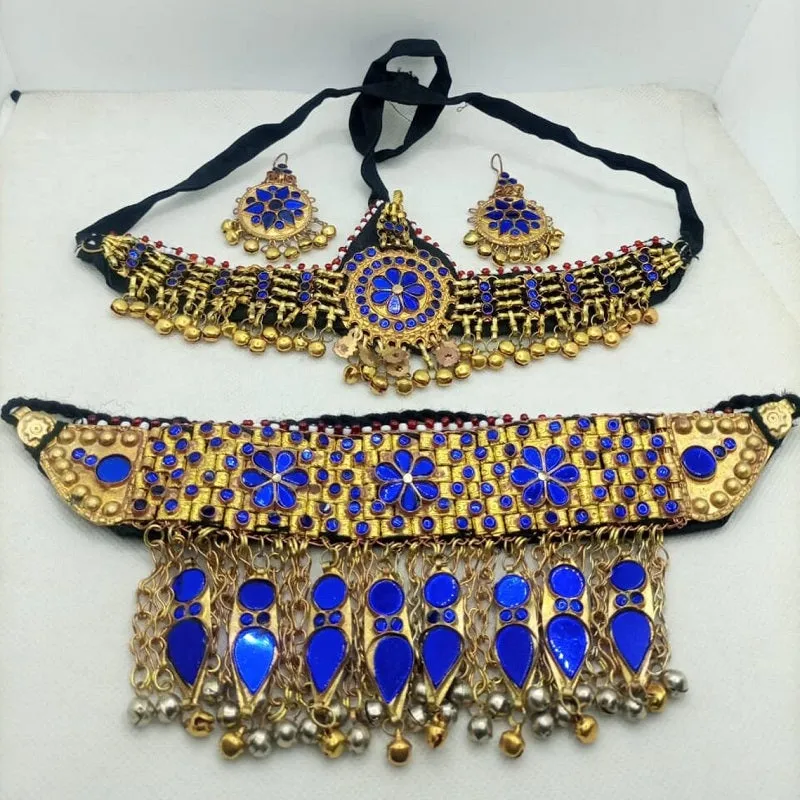 Golden Tone Handmade Tribal Women Jewelry Set