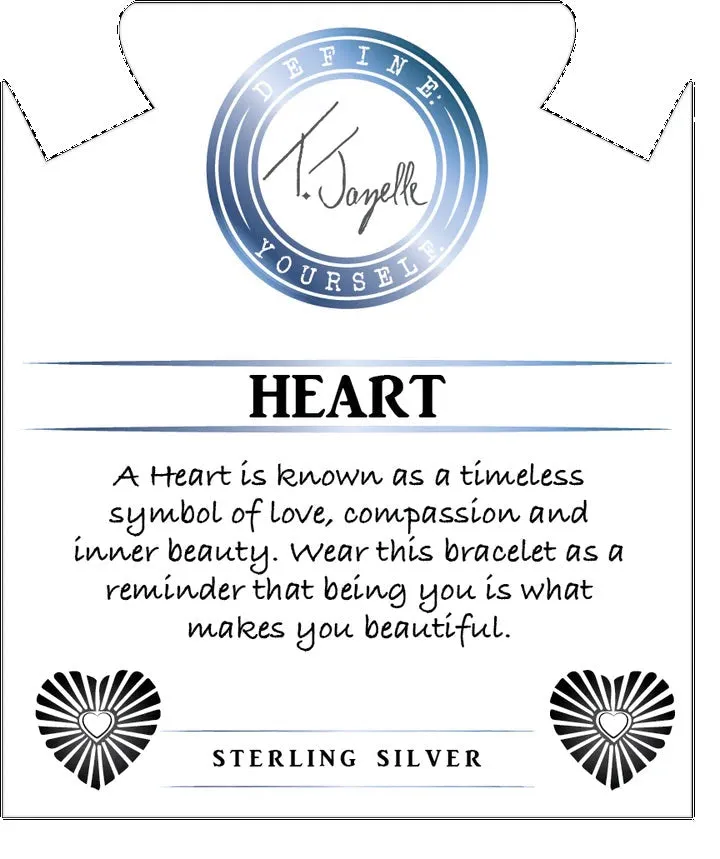 Green Angelite Stone Bracelet with Heart Opal Sterling Silver Charm