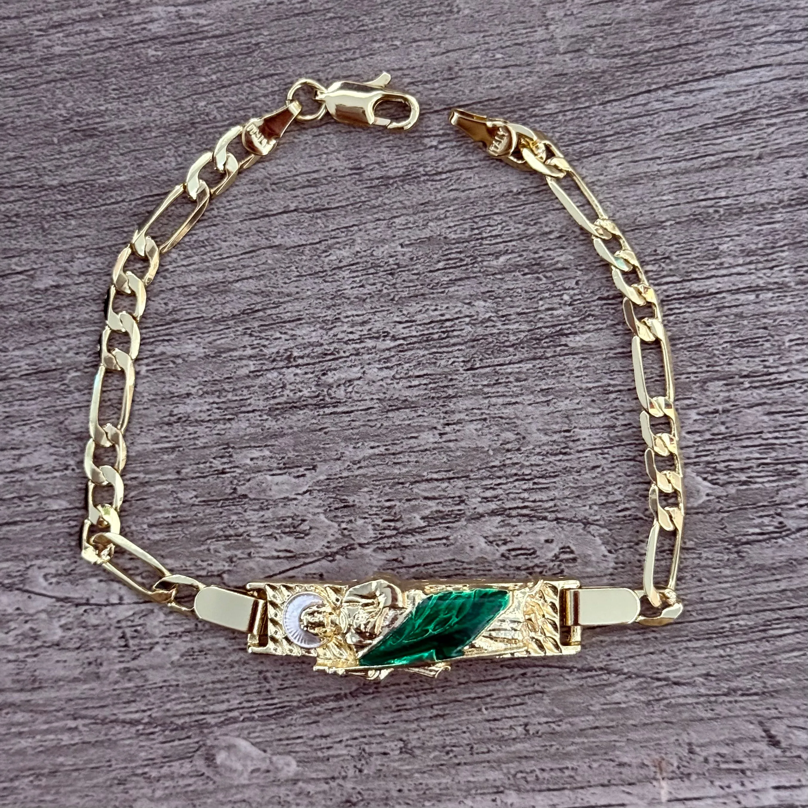 Green San Judas bracelet 7” & 8” long
