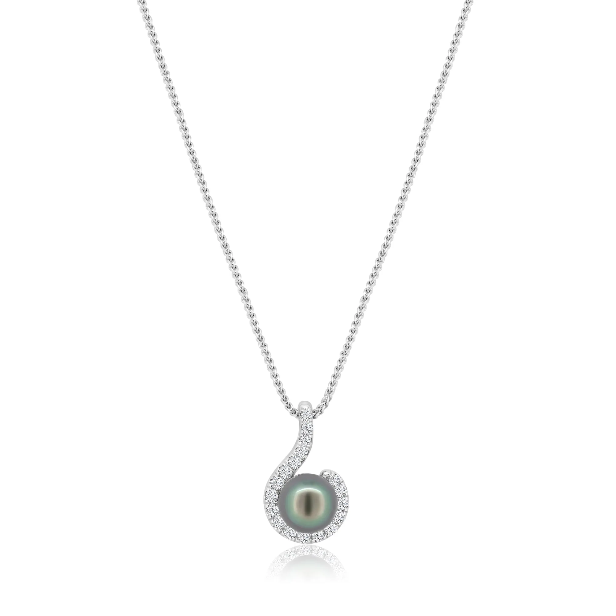 Japanese Akoya Pearl & Diamond Pendant
