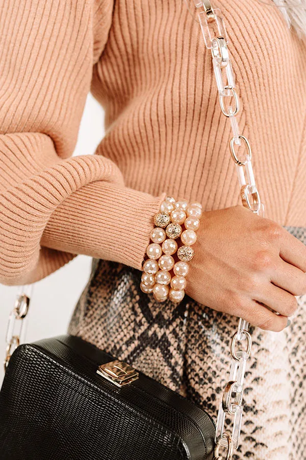 Kendley Gold Stone Stretch Bracelet