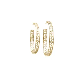 Large Coral Hoop Earrings Gold by Catherine Weitzman