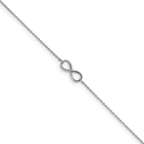 Leslie 14k White Gold Polished Infinity Anklet