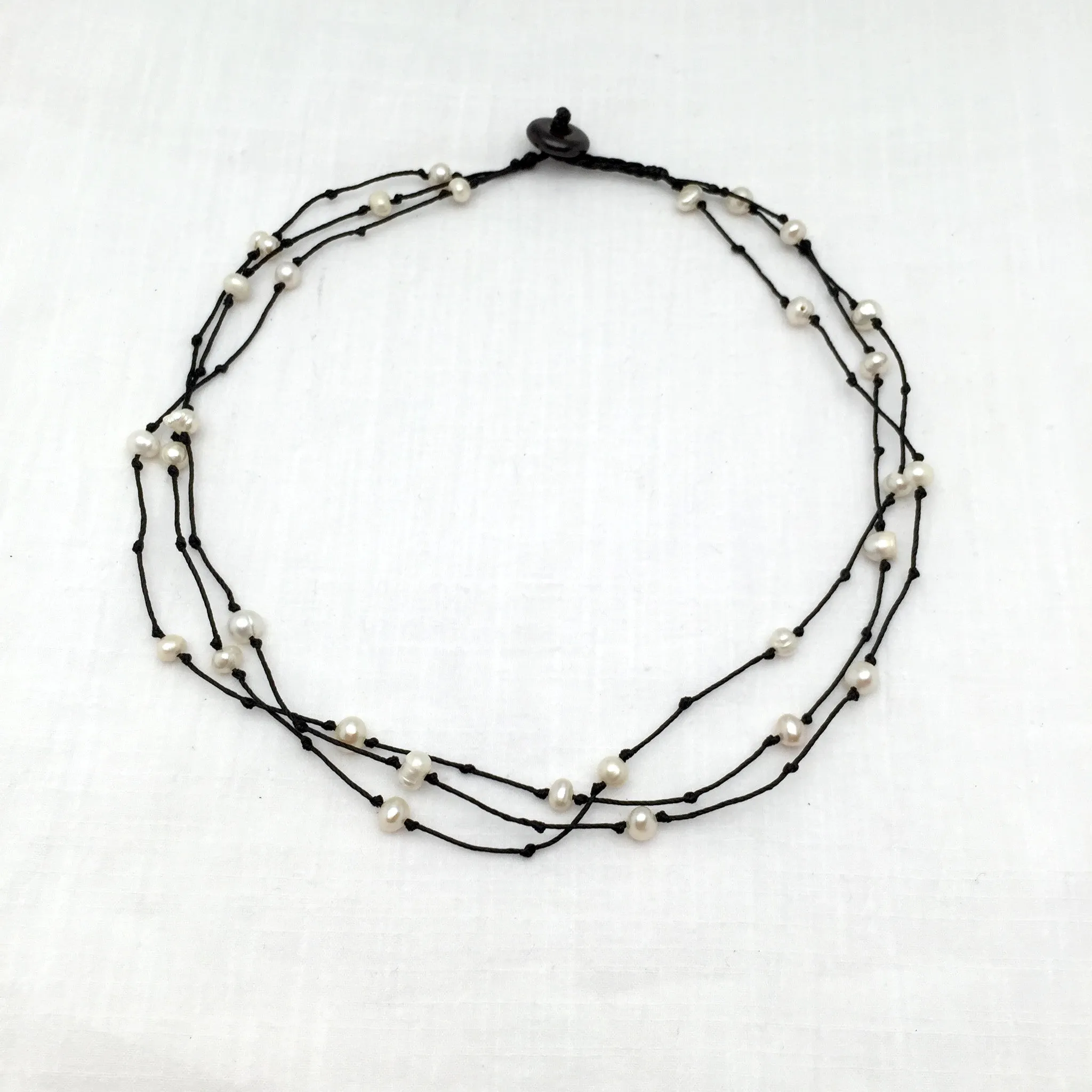 Maria Knotted Pearl Necklace