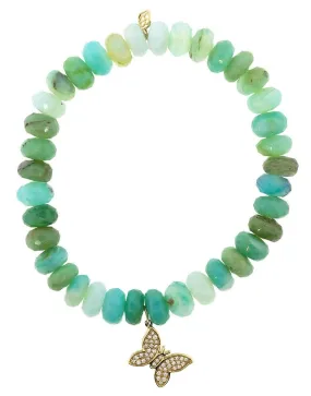 Mini Butterfly Charm Peruvian Opal Bracelet