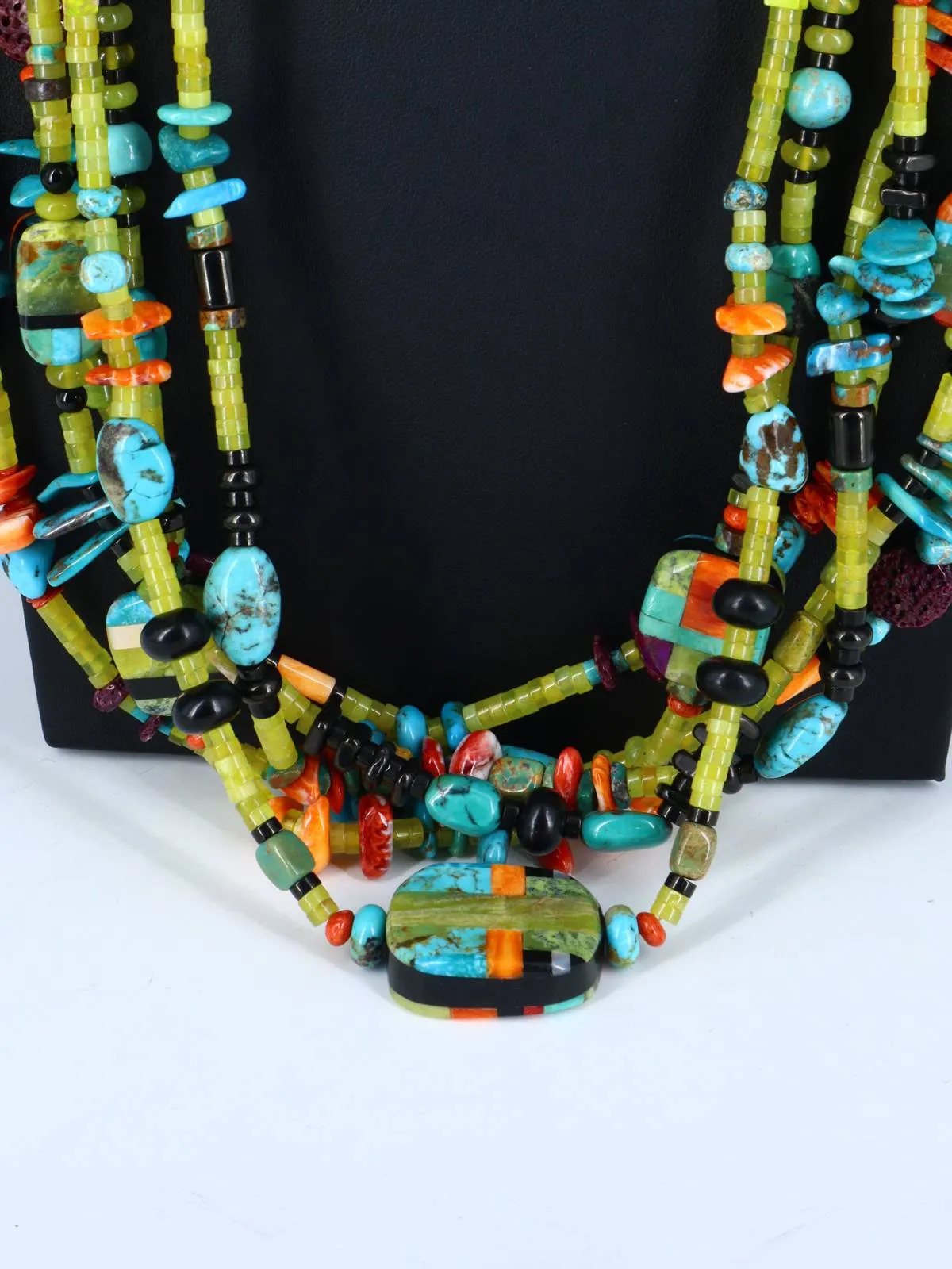 Native American Jewelry Santo Domingo Lemon Citrine Treasure Necklace