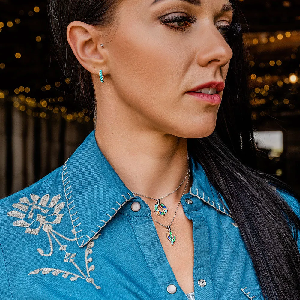nc4727 Two Sides To Every Cactus Necklace by Montana Silversmiths
