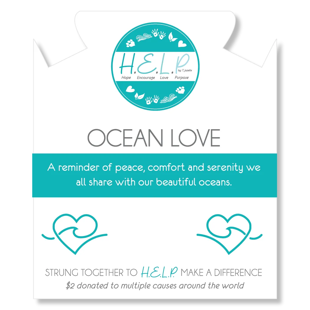 Ocean Love Charm with Blue Opal Jade Charity Bracelet