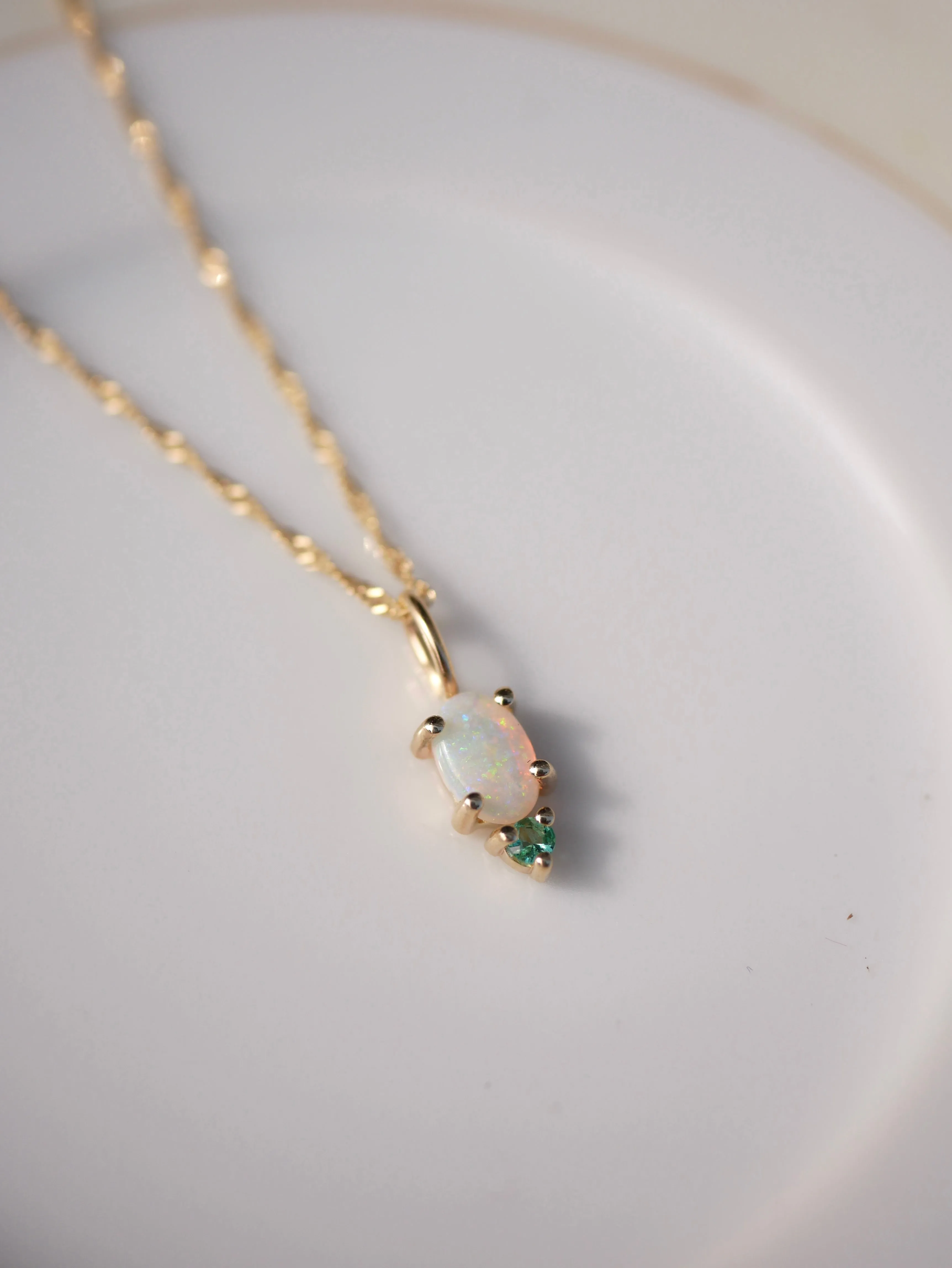 Opal & Emerald Pendant