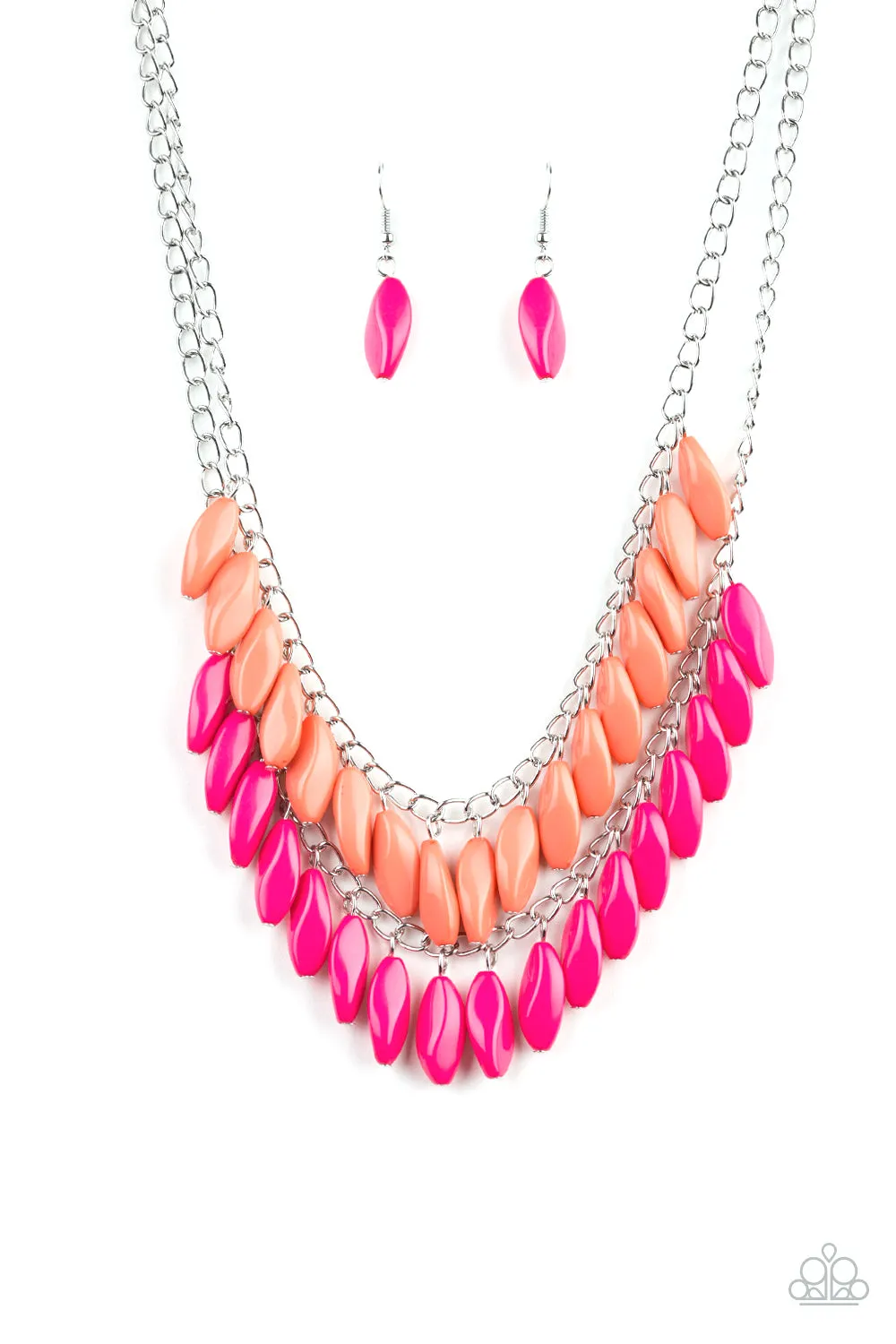 Open Door Jewelry - Beaded Boardwalk - Pink Necklace - Paparazzi Accessories