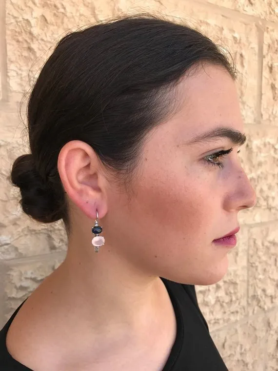 Peridot Earrings - Green Diamond Earrings - Vintage Drop Earrings
