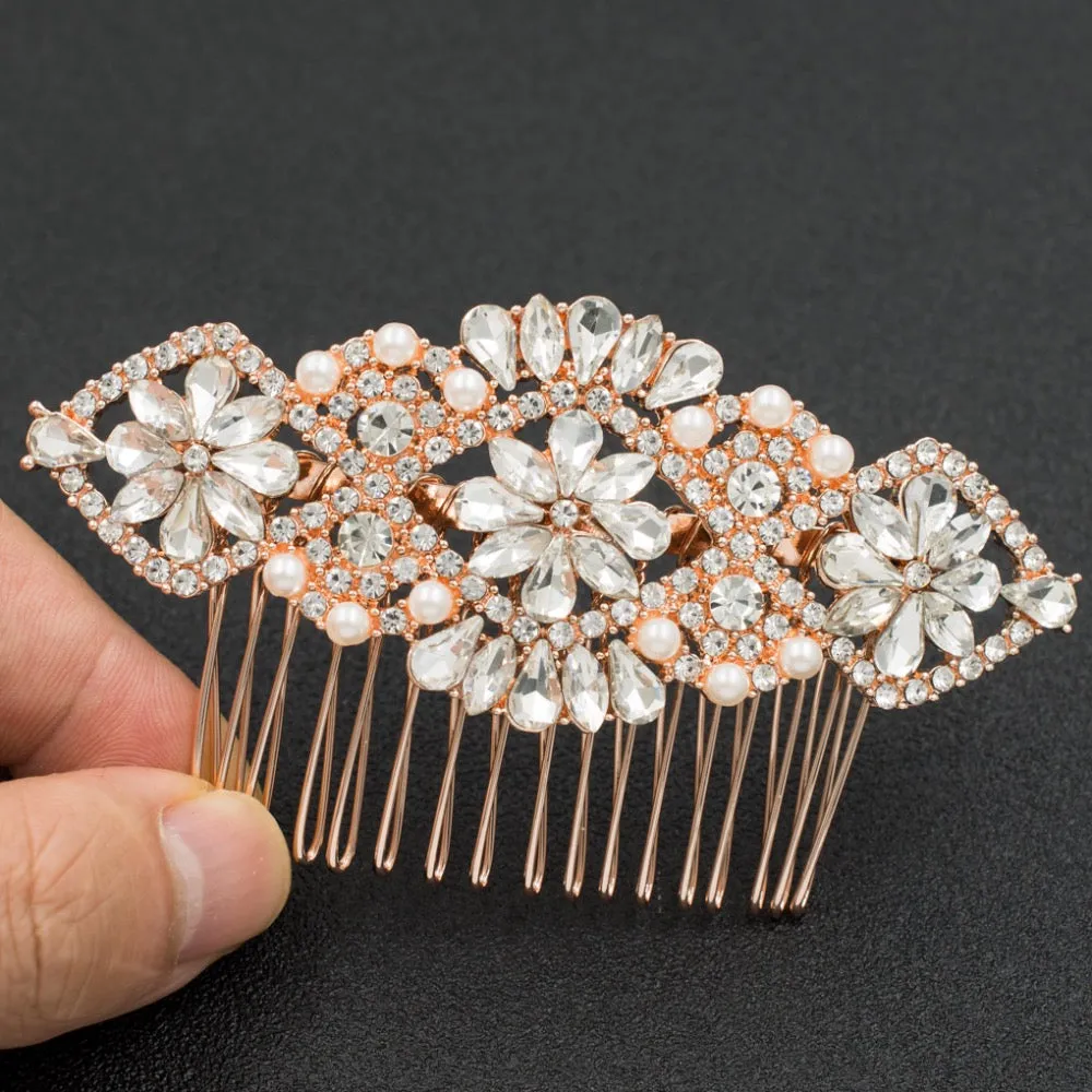 Rhinestone Crystal Wedding Bridal Hair Comb Accessories GT4391