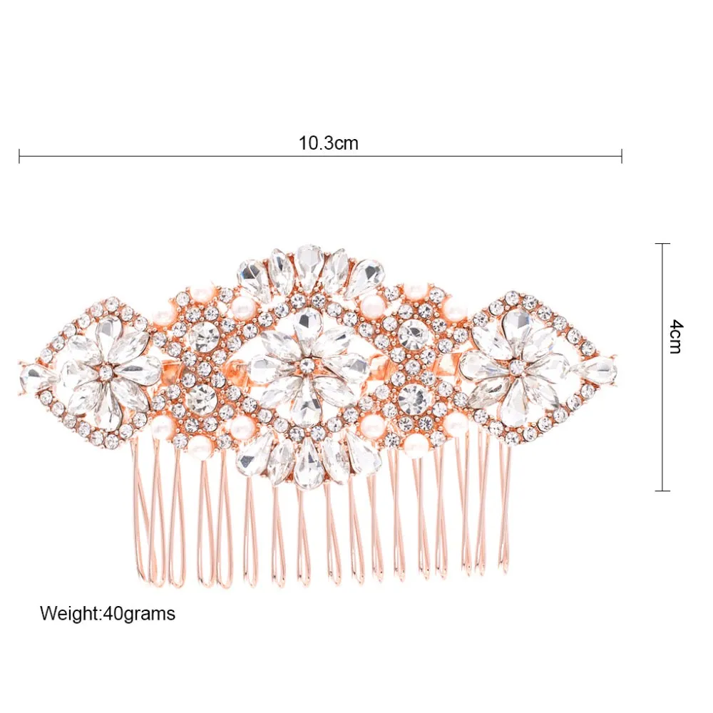 Rhinestone Crystal Wedding Bridal Hair Comb Accessories GT4391