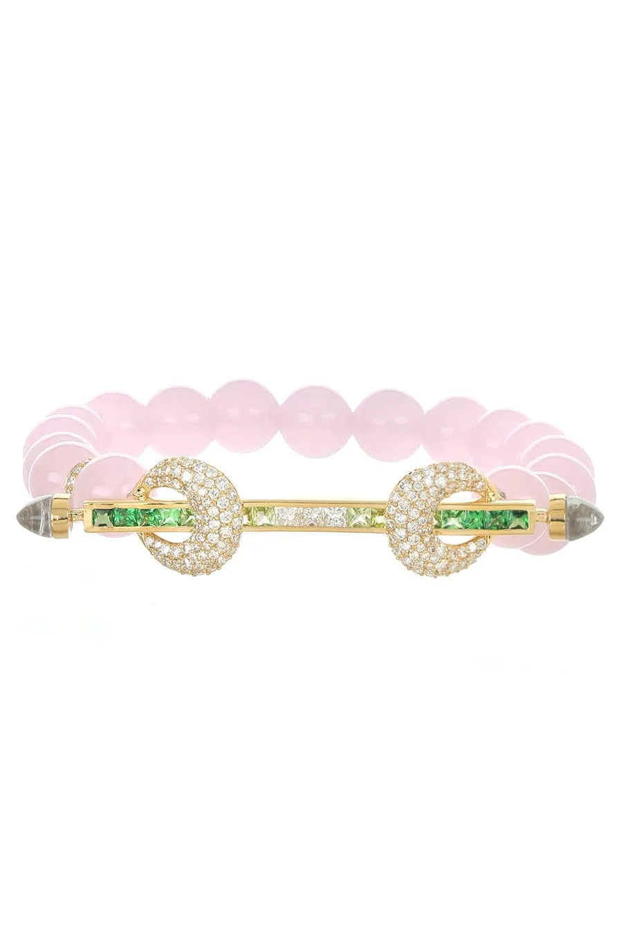 Rose Quartz Tsavorite Chakra Bracelet