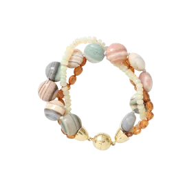Saturn Chalcedony And Opal Bracelet